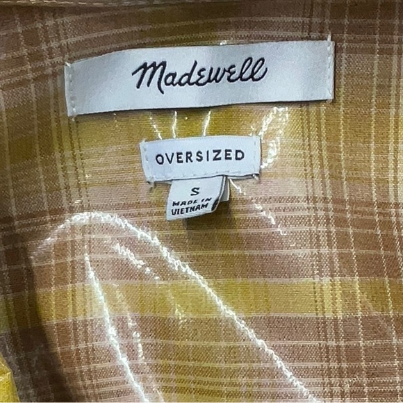 Madewell Laminated Superoversized Shirt-Jacket in Yarn-Dyed Plaid Size Small S - Picture 7 of 9